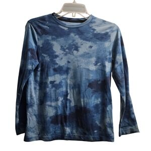 Old Navy Kids Tie Dye Long Sleeve Shirt Size L 10 12 Blue Cloud Print